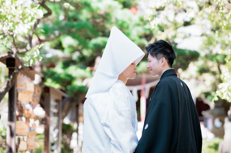 白無垢綿帽子向い合せ